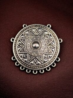 Pearl Work Round German Silver Pendant for DIY Jewelry Making Raw Material Supplies