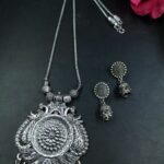 Peacock Design Silver Plated Chain Necklace with Elegant Pearl Work Ethnic Jewelry