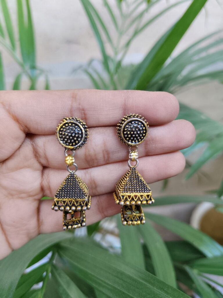 Triangle Jhumki Dangler Earrings for Women with Stylish Traditional Ethnic Design