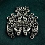 Peacock Stone Work German Silver DIY Jewellery Raw Material for Handmade Craft Creations