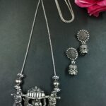 Barat Design German Silver Chain Pendant Necklace Set for Women Traditional Ethnic Jewelry