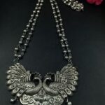 Peacock Design German Silver Pendant Necklace for Women Traditional Ethnic Jewelry
