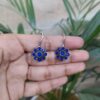 Stylish Flower Design Hook Earrings with Intricate Stone Work and Elegant Beauty