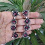 Flower Stone Earcuff Earrings for Women with Stylish Modern Ethnic Design