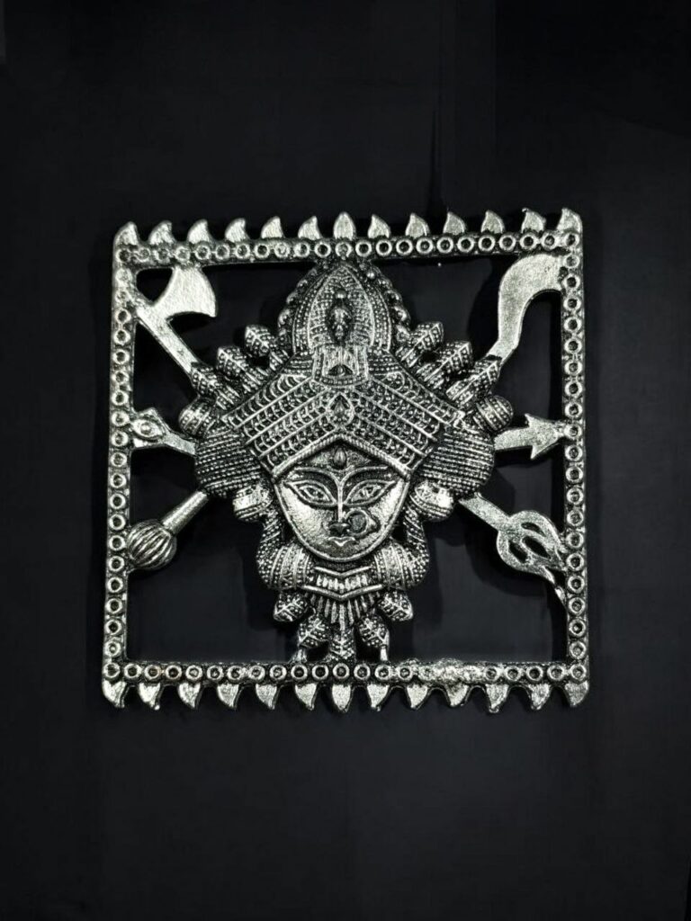 Maa Durga Religious German Silver Pendant for DIY Jewelry Making Handmade Spiritual Charm