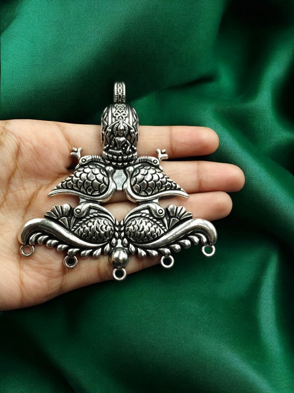 Peacock Design German Silver Pendant for DIY Jewelry Making Raw Material Supplies 2 Peacock Design German Silver Pendant for DIY Jewelry Making Raw Material Supplies - Image 2