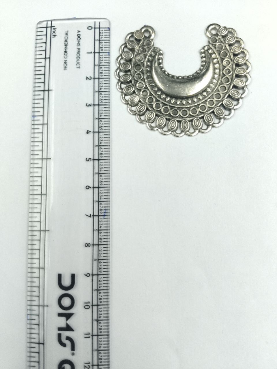 Tribal Half Moon Shape German Silver Statement Charm for Unique DIY Jewelry Creations 3 Tribal Half Moon Shape German Silver Statement Charm for Unique DIY Jewelry Creations - Image 3