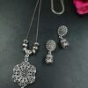 Silver Plated Flower Charm Chain Pendant with Elegant Pearl Work Detailing 3 photo 18 2025 12 13 15 48 59