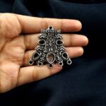 Floral Art Pendant German Silver DIY Jewellery Raw Material for Handmade Jewelry Craft Projects