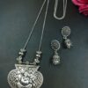 Ganesha Floral Art German Silver Chain Pendant Necklace Set for Women 2 photo 19 2025 12 11 11 51 58