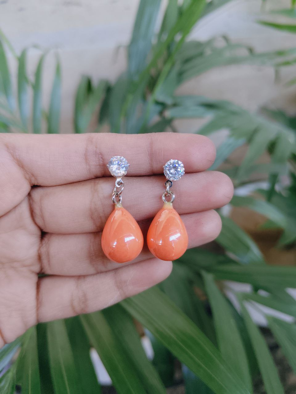 Elegant Small Size Hook Earrings with Beautiful Drop Shaped Stone Design 1 Elegant Small Size Hook Earrings with Beautiful Drop Shaped Stone Design