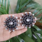 Elegant Silver Plated Round Stud Earrings with Beautiful Stone Detailing for Women