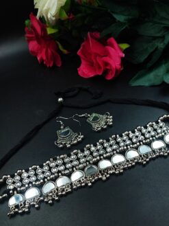 Adjustable Thread Choker Necklace Set for Women Traditional Stylish Partywear Jewelry