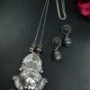 Silver Plated Religious Maa Durga Chain Pendant with Divine Traditional Design