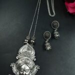 Silver Plated Religious Maa Durga Chain Pendant with Divine Traditional Design