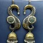 Bulk 342 Beautiful Two-Tone Jhumki Earcuff | Stone & Pearl Detailing Traditional Ethnic Jewelry For Girls - "Mint"