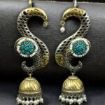 Bulk 348 Beautiful Two-Tone Jhumki Earcuff | Stone & Pearl Detailing Traditional Ethnic Jewelry For Girls - "Aqua"