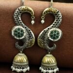 Bulk 350 Beautiful Two-Tone Jhumki Earcuff | Stone & Pearl Detailing Traditional Ethnic Jewelry For Girls - "Green"