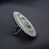 Premium oxidized silver replica adjustable ring with intricate detailing.