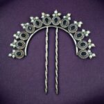 Bulk 304 Traditional Oxidized Juda Pin | Pearl & Stone Best Silver Replica Hair Accessory Jewelry - "Black"