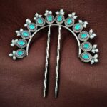 Bulk 300 Traditional Oxidized Juda Pin | Pearl & Stone Best Silver Replica Hair Accessory Jewelry - "Mint"