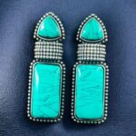Bulk 240 Beautiful Ethnic Stud Earrings | Monalisa Stone Silver Replica Fashionable Jewelry - "Turquoise"