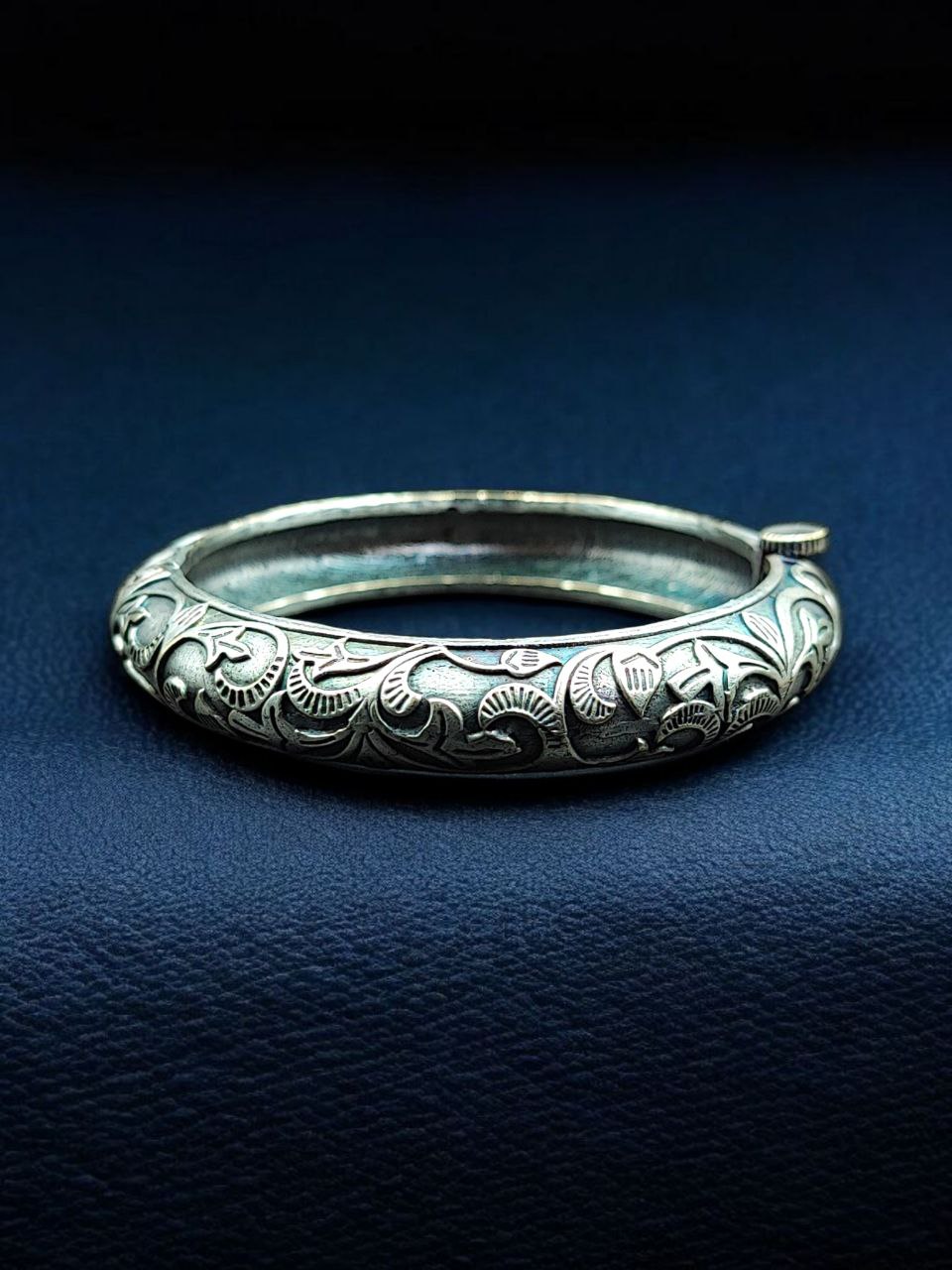 Oxidized Openable Floral Art Bangle | Silver Replica Ethnic Perfect Jewelry for Women 5 Oxidized silver replica openable floral art bangle for women.