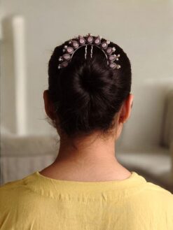 Oxidized silver replica stone juda pin with pearl