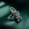 Oxidized silver-plated adjustable Shakti design ring.