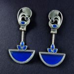 Bulk 176 Handcrafted Ethnic Peacock Earrings | Silver Replica Stone Dangler Best Jewelry - "Blue"