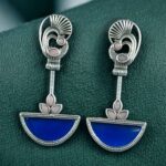 Bulk 180 Handcrafted Ethnic Peacock Earrings | Silver Replica Stone Dangler Best Jewelry - "Baby Pink-Blue"