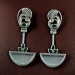 Bulk 182 Handcrafted Ethnic Peacock Earrings | Silver Replica Stone Dangler Best Jewelry - "Black-Grey"