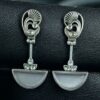 Handcrafted Ethnic Peacock Earrings | Silver Replica Stone Dangler Best Jewelry 20 Handcrafted silver replica peacock stone dangler ethnic earrings.