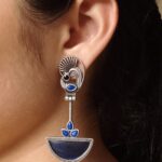 Handcrafted Ethnic Peacock Earrings | Silver Replica Stone Dangler Best Jewelry