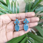 Bulk 226 Casual Wear Oxidised Earrings | Affordable Hook Earrings | Earrings Under 100Rs - "Aqua"