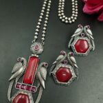 Bulk 4 Traditional Parrot Design Necklace Set | Monalisa Stone Ethnic Party Wear Best Designer Jewelry - "Red"