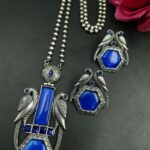 Bulk 8 Traditional Parrot Design Necklace Set | Monalisa Stone Ethnic Party Wear Best Designer Jewelry - "Blue"