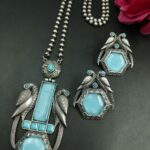 Traditional Parrot Design Necklace Set | Monalisa Stone Ethnic Party Wear Best Designer Jewelry