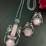 Bulk 20 Traditional Parrot Design Necklace Set | Monalisa Stone Ethnic Party Wear Best Designer Jewelry - "Baby Pink"