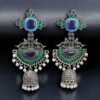 Traditional Long Jhumki Earrings | Meenakari Silver Replica Stone & Pearl Work Beautiful Jewelry For Women 32 Meenakari silver replica long jhumki earrings with stone and pearl work.
