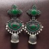 Traditional Long Jhumki Earrings | Meenakari Silver Replica Stone & Pearl Work Beautiful Jewelry For Women 34 Meenakari silver replica long jhumki earrings with stone and pearl work.