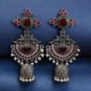 Traditional Long Jhumki Earrings | Meenakari Silver Replica Stone & Pearl Work Beautiful Jewelry For Women 27 Meenakari silver replica long jhumki earrings with stone and pearl work.