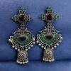 Traditional Long Jhumki Earrings | Meenakari Silver Replica Stone & Pearl Work Beautiful Jewelry For Women 21 Meenakari silver replica long jhumki earrings with stone and pearl work.