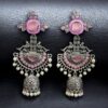 Traditional Long Jhumki Earrings | Meenakari Silver Replica Stone & Pearl Work Beautiful Jewelry For Women 18 Meenakari silver replica long jhumki earrings with stone and pearl work.