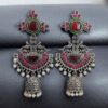 Traditional Long Jhumki Earrings | Meenakari Silver Replica Stone & Pearl Work Beautiful Jewelry For Women 20 Meenakari silver replica long jhumki earrings with stone and pearl work.