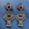 Traditional Long Jhumki Earrings | Meenakari Silver Replica Stone & Pearl Work Beautiful Jewelry For Women 33 Meenakari silver replica long jhumki earrings with stone and pearl work.