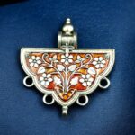 Meenakari Silver Plated Flower Design Pendant for Traditional DIY Jewelry Making Craft Supplies