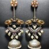 Designer Two-Tone Jhumka Earrings | Bird Design Pearl & Stone Work Beautiful Jewelry For Women 14 Two-tone bird design jhumka earrings with pearl and stone