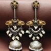 Designer Two-Tone Jhumka Earrings | Bird Design Pearl & Stone Work Beautiful Jewelry For Women 17 Two-tone bird design jhumka earrings with pearl and stone