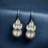 Traditional Silver Replica Hook Earrings | Stone Work Best Daily Wear Jewelry For Girls 12 Traditional silver replica hook earrings for girls daily wear